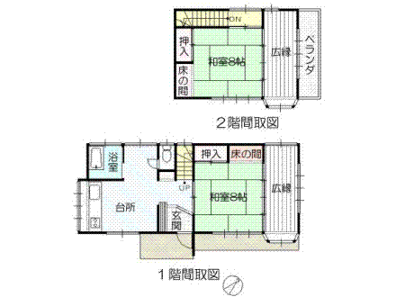 南熱海グリーンヒル別荘地内中古住宅：間取り